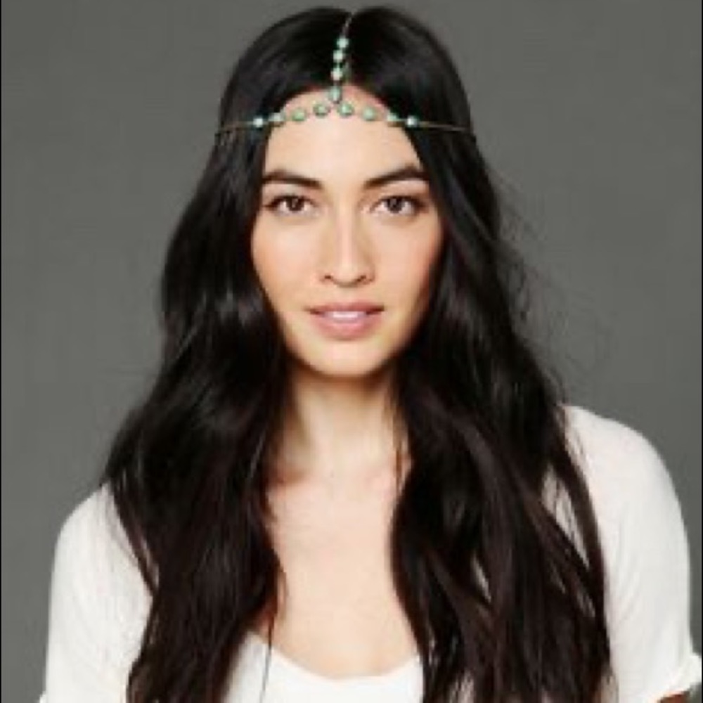 Vanessa Mooney Turquoise beaded headpiece